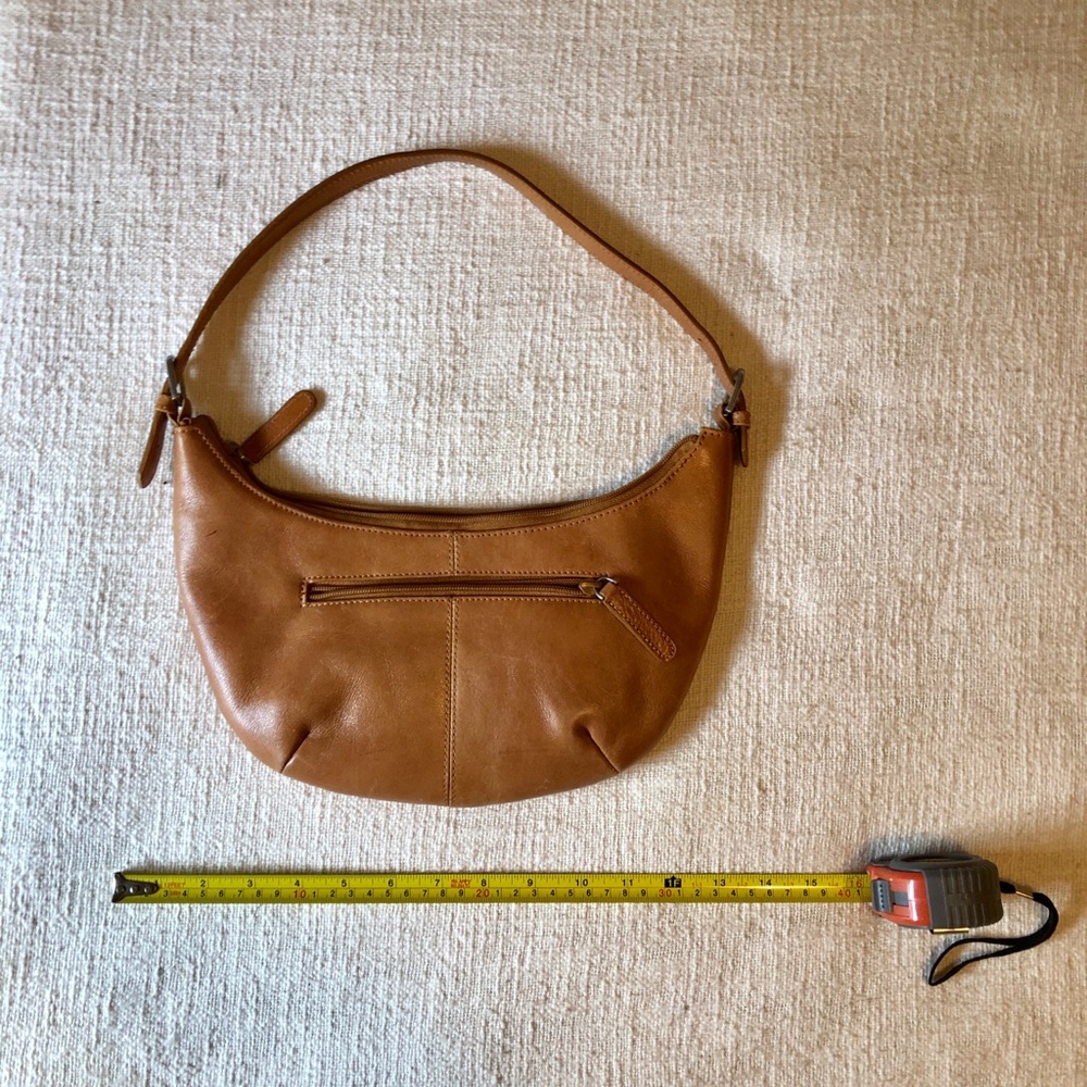 Kenneth Cole pecan leather top-zip hand bag